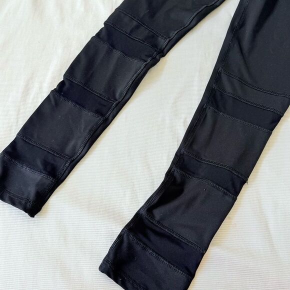 Electric Yoga Womens Leggings Sheer Striped Black Gym Casual Small S - Picture 4 of 5